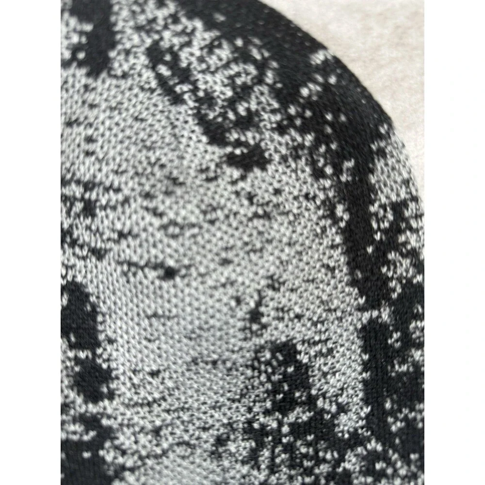 Calvin Klein Beanie Hat Black Gray Knit Logo Winter Acrylic Unisex